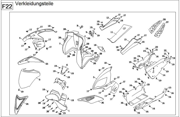 F22 Verkleidungsteile