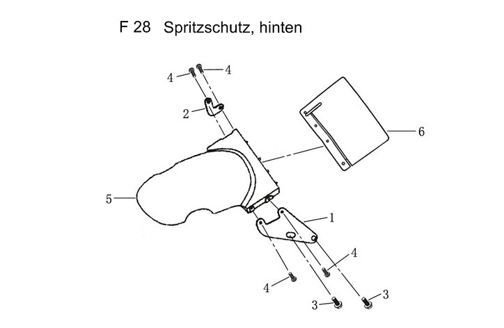 F28 Spritzschutz, hinten