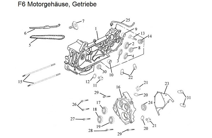 F06 Motorgehäuse, Getriebe