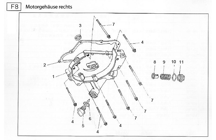 F08 Motorgehäuse rechts